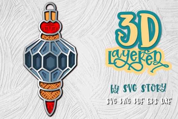 3D Christmas Tree Decoration 05 Ball SVG