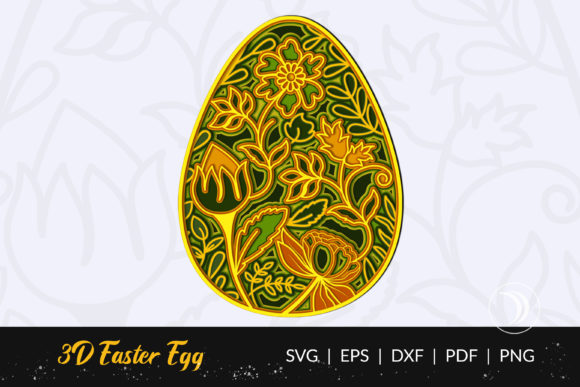 3D Easter Egg Floral Mandala - Vol 10