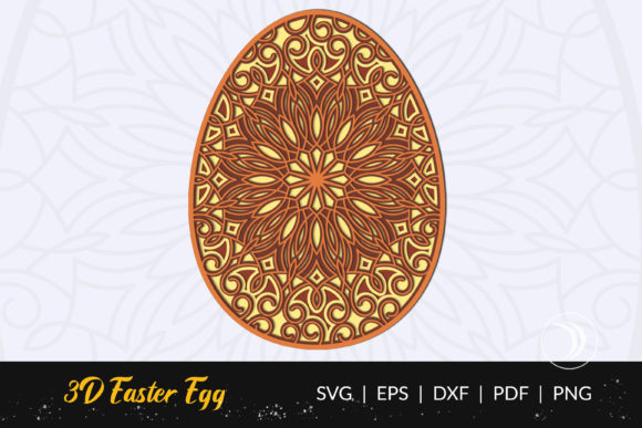 3D Easter Egg Mandala Cut File - Vol. 6