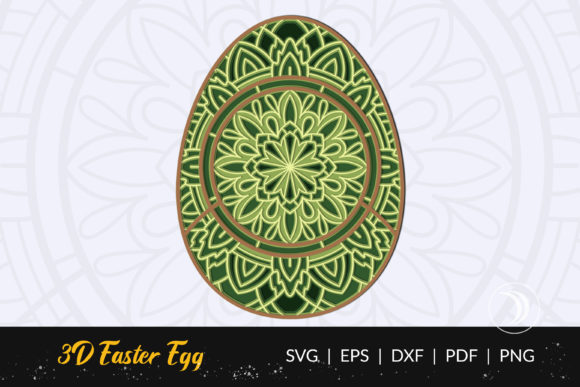 3D Easter Egg Mandala SVG - Vol 3