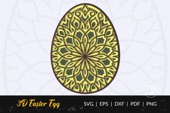 3D Happy Easter Egg Mandala SVG - Vol 9