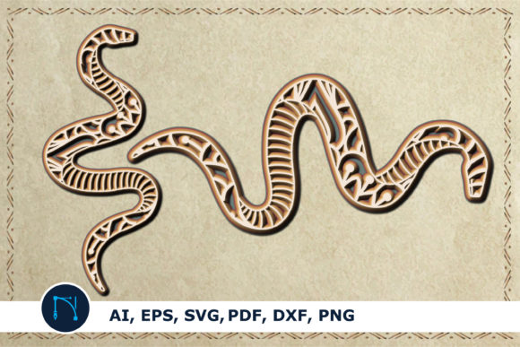 3d Layer Boho Snake SVG Cut File