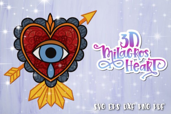 3D Sacred Heart SVG for Valentine’s Day