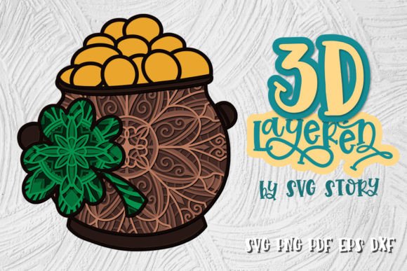 3D SVG and Shadow Boxes: 3D Layered Pot of Gold