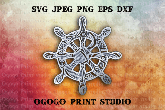 3D SVG Ship Wheel for Home Décor