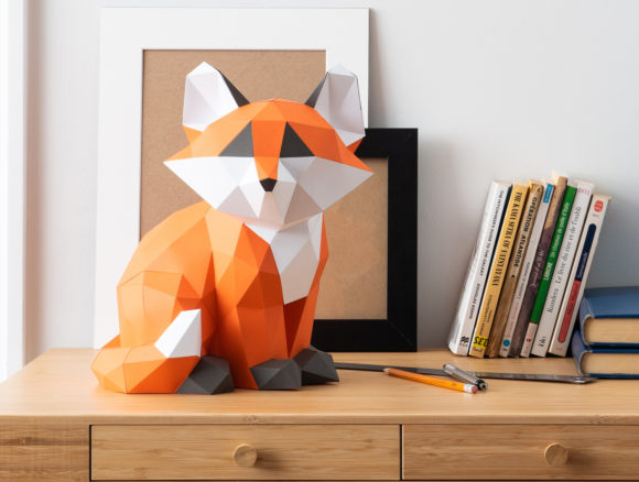 Baby Fox 3D SVG Shapes
