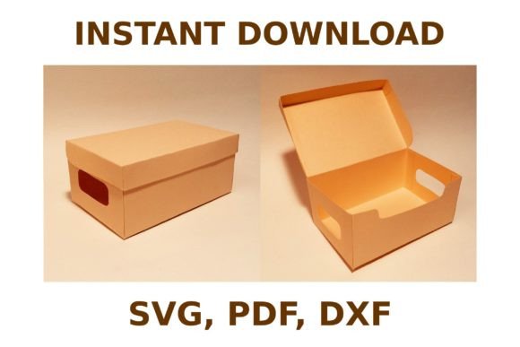 Bankers Box Template 3D SVG Shapes