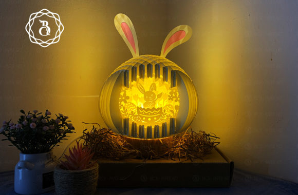 Cute DIY Easter Egg Bunny Craft 3D SVG Shapes