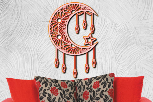 Dreamcatcher Mandala Moon 4 Layers 3D