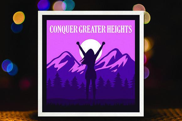 Inspirational Hiking 3D SVG for Shadow Boxes