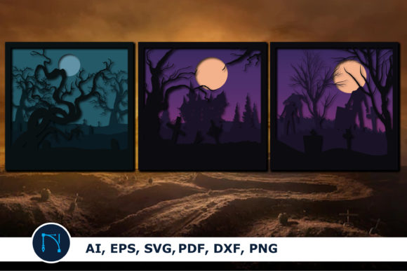 Layer Halloween Frame Wall SVG Bundle