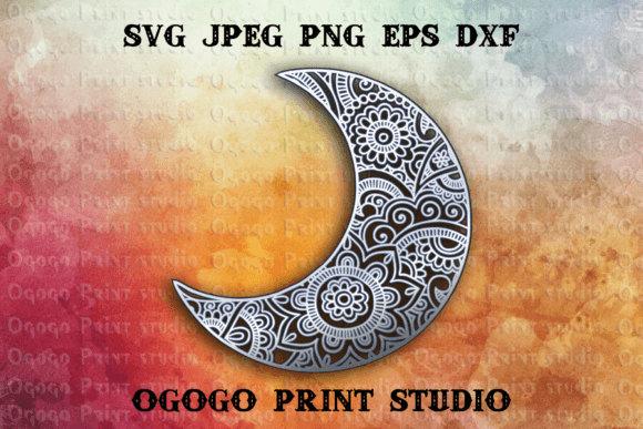 Moon - 3D Layered Mandala SVG