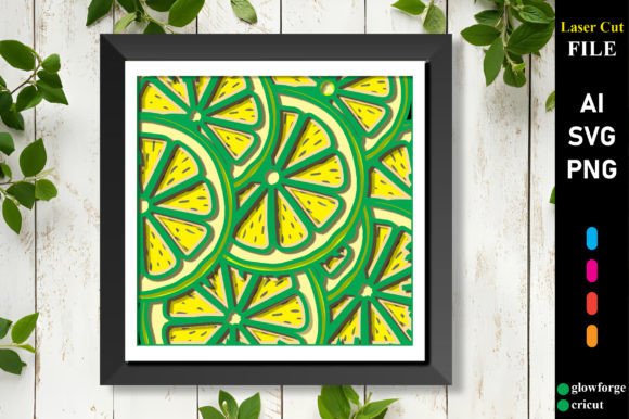 Refresh Lemon 3D SVG Shadow Box