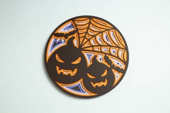 Scary Pumpkin Layered Design 3D SVG