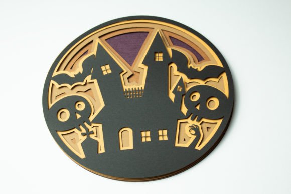 Spooky House Circular Layered Design