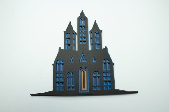 Spooky House Layered Design 3D SVG Halloween