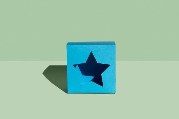 Square Box with Star Window 3D SVG Shapes