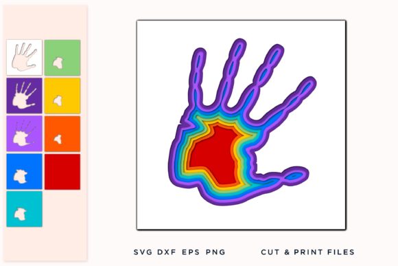 Wall Art Hand, 3D SVG in Shadow Boxes