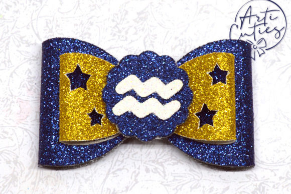 Zodiac Aquarius Bow Template