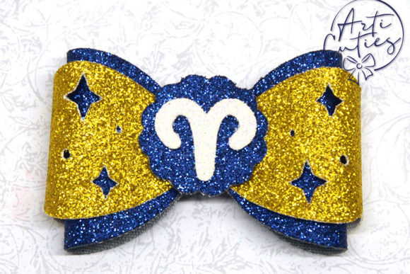 Zodiac Aries Bow Template 3D SVG Shapes